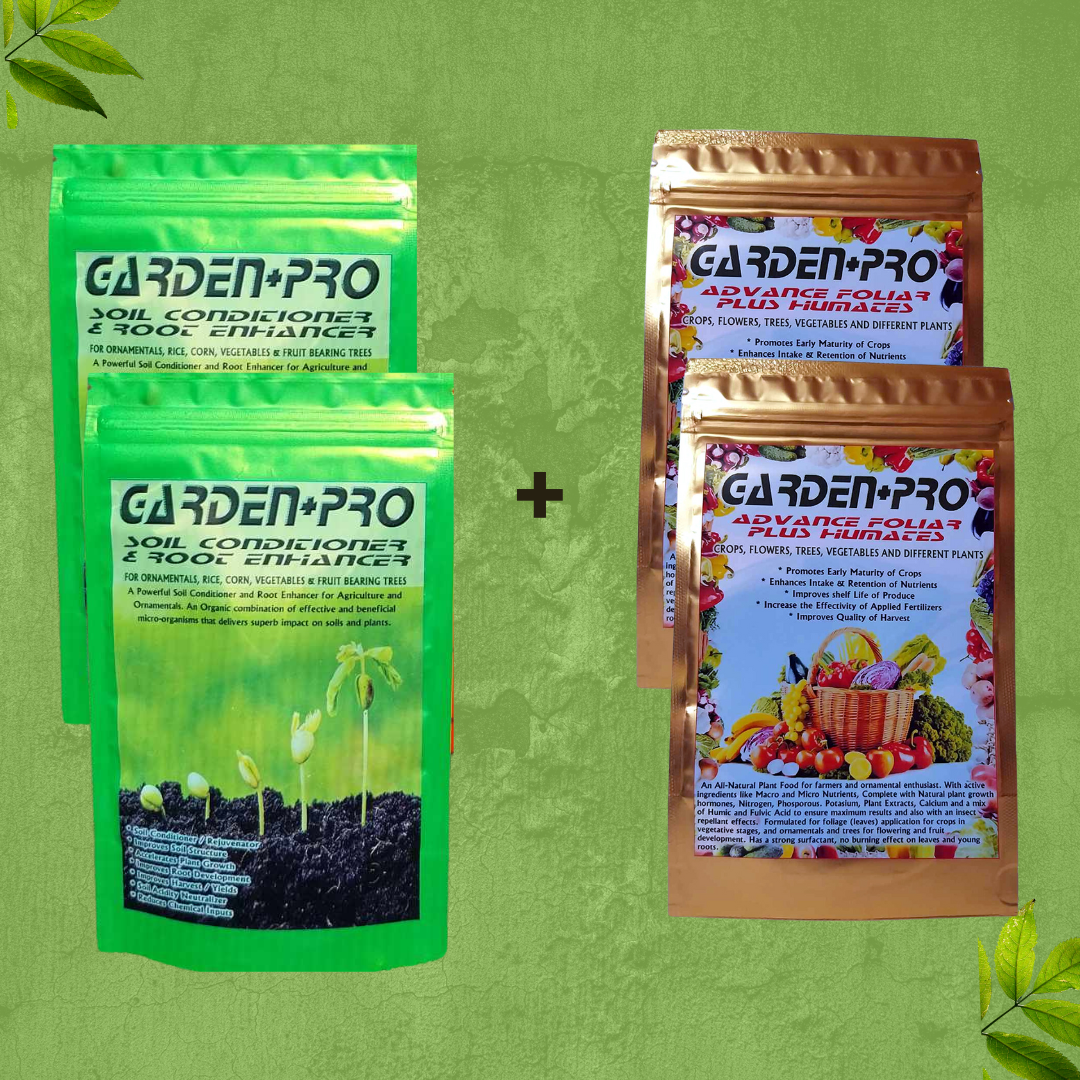 GARDEN + PRO SOIL CONDITIONER & ROOT ENHANCER and ADVANCE FOLIAR PLUS HUMATES