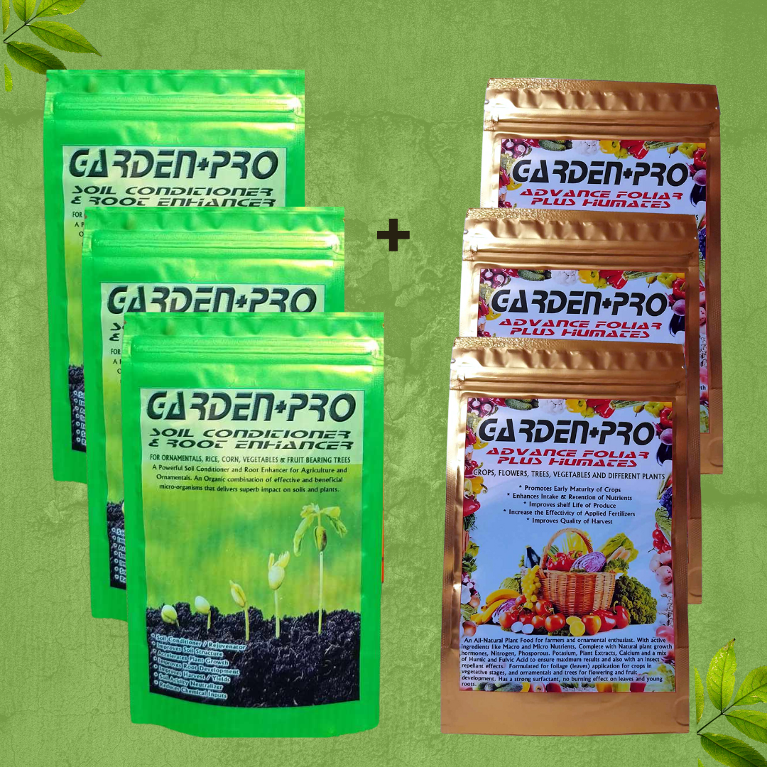 GARDEN + PRO SOIL CONDITIONER & ROOT ENHANCER and ADVANCE FOLIAR PLUS HUMATES