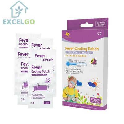 NATURAL FEVER HEAT DISCOLORATION COOLING PATCH (6 PATCHES PER BOX) BY EXCELGO™ 1 BOX (6 PATCHES)