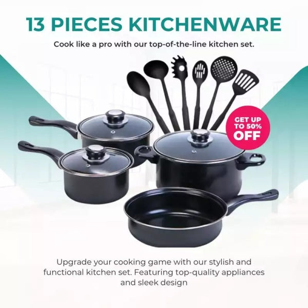 13 PIECES ALUMINUM KITCHENWARE BY NEW GEN