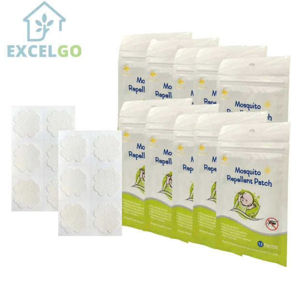 NATURAL HERBAL CITRONELLA MOSQUITO REPELLENT PATCH (12 PATCHES PER SACHET) By EXCELGO™ 10 SACHETS (120 PATCHES)