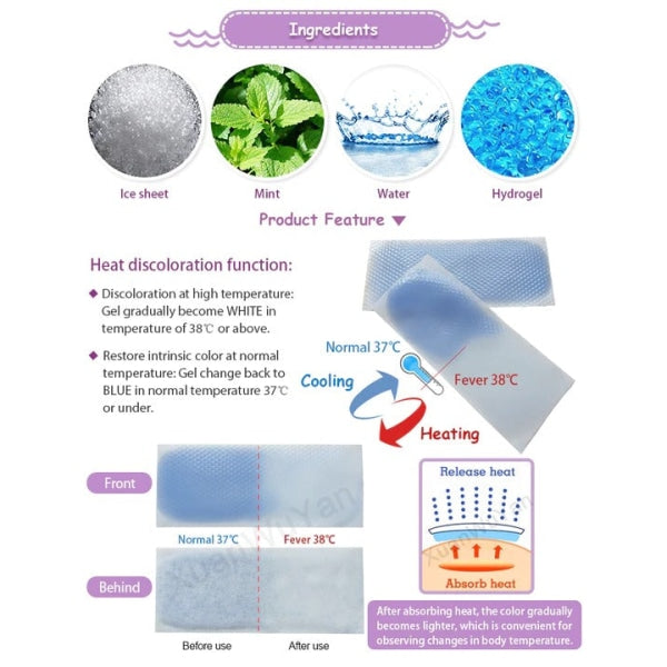 NATURAL FEVER HEAT DISCOLORATION COOLING PATCH (6 PATCHES PER BOX) BY EXCELGO™