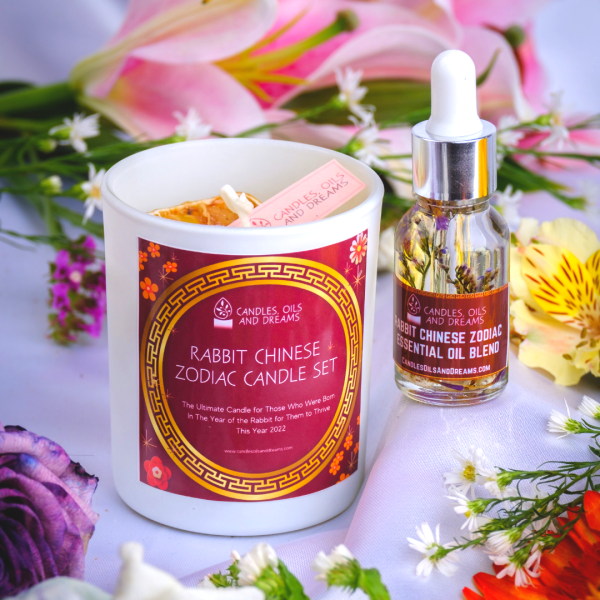 Rabbit Chinese Zodiac Candle Set Set (Candle + Oil)