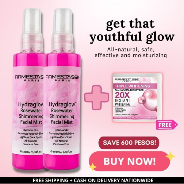 Firmestasse Rosewater Shimmer Facial Spray Buy 2 Bottles with Free SOAP (Save 200 PESOS)