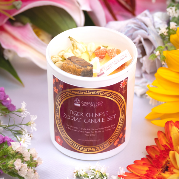 Tiger Chinese Zodiac Candle Set Candle Only