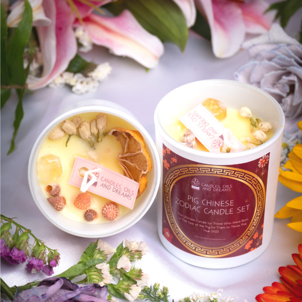 Pig Chinese Zodiac Candle Set