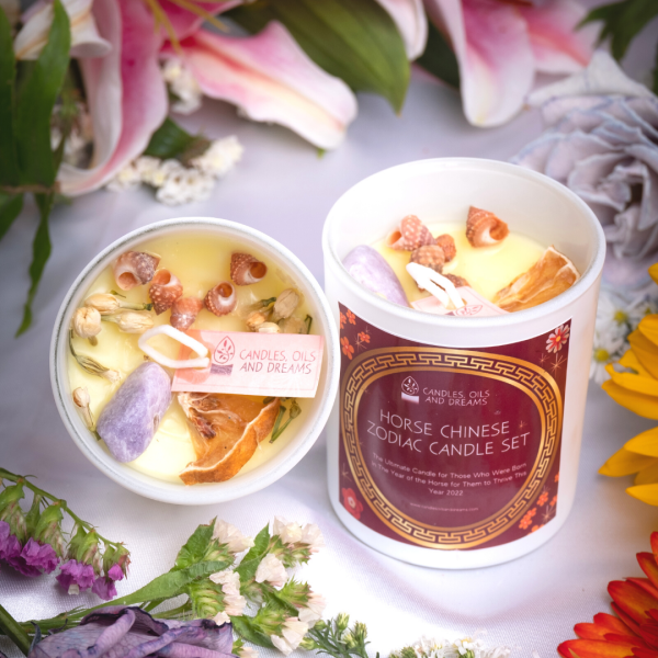 Horse Chinese Zodiac Candle Set