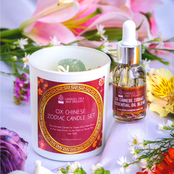 Ox Chinese Zodiac Candle Set Set (Candle + Oil