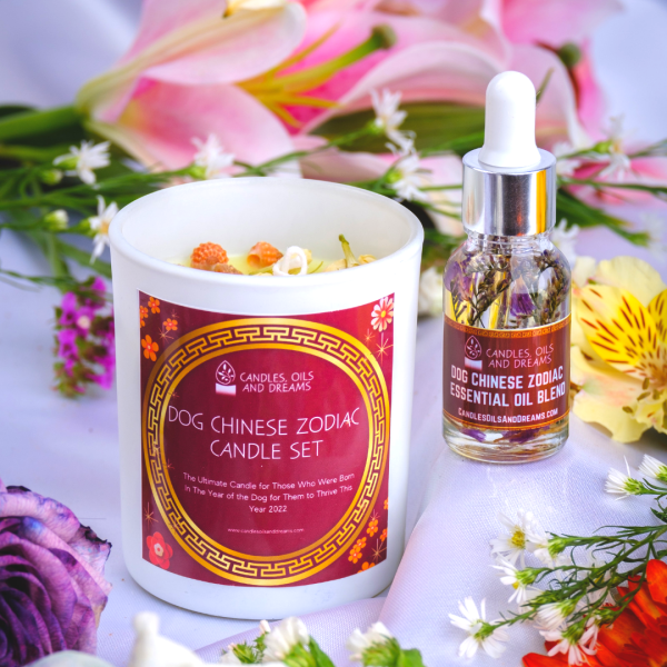 Dog Chinese Zodiac Candle Set Set (Candle + Oil)