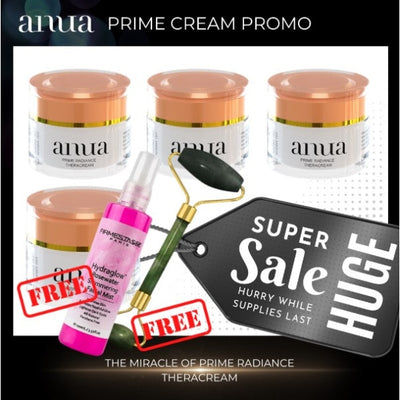 Anua Premiere 3-in-1 Whitening and Anti-Aging Collagen Cream 4 Creams FREE Face Mist + Jade Roller