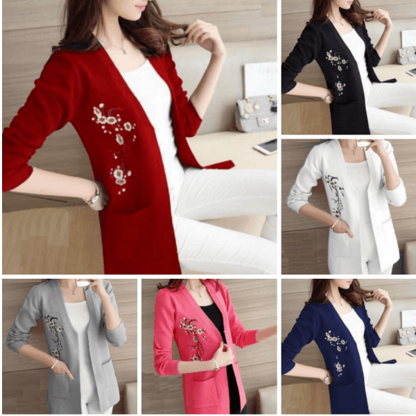 Embroidered Korean Cardigan
