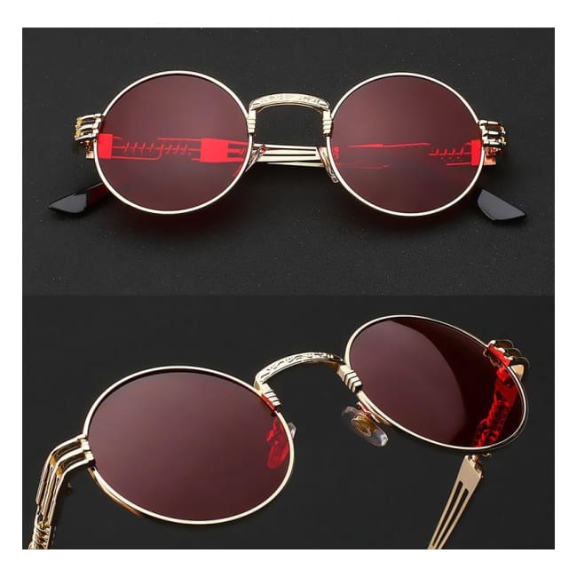 Steampunk Round Sunglasses Ver 2.1 sunglasses Metal Steampunk Circle Round Eyewear