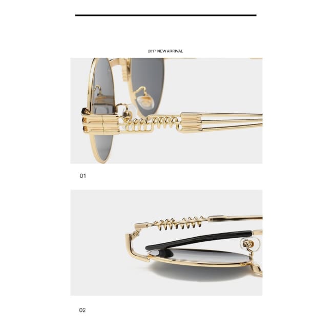 Steampunk Round Sunglasses Ver 2.1 sunglasses Metal Steampunk Circle Round Eyewear