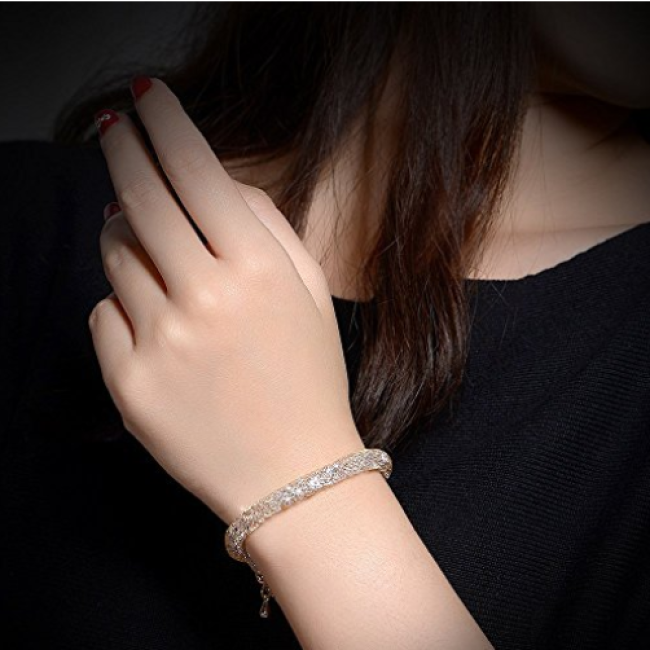 Crystal Mesh Bracelet Healing Clear crystal Clear Quartz