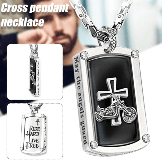 Biker’s Blessing Engraved Pendant Necklace