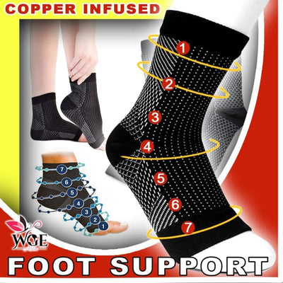 Copper Infused™ Foot Support Compression Black