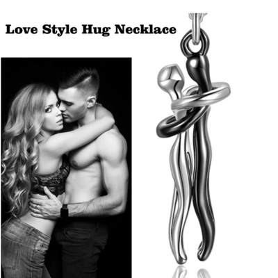 Couple Hugging Pendant Necklace