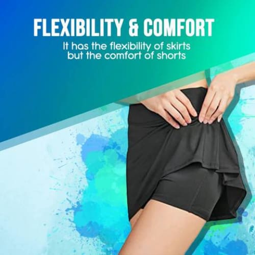 Women 2in1 Athletic Tennis Workout Pocket Skorts