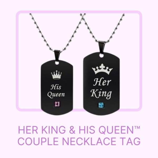 Her King & His Queen™ Couple Necklace Tag