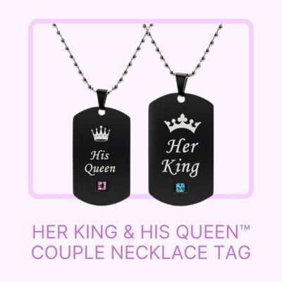 Her King & His Queen™ Couple Necklace Tag